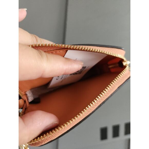 Coach x Observed By Us Zip Card Case | Gold Faded Orange CU404 — New - Picture 3 of 3